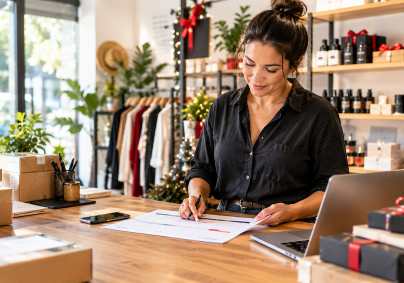 Boutique Owner Planning Holiday Orders