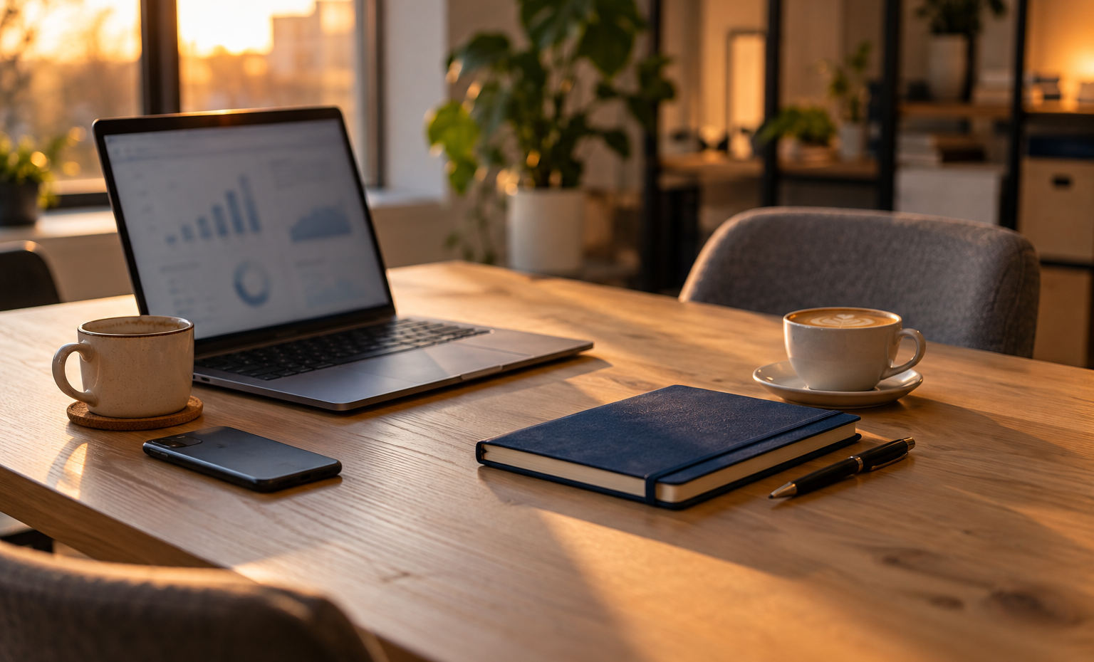 Small business owner weighing PPC management software on a laptop against calling a managed service
