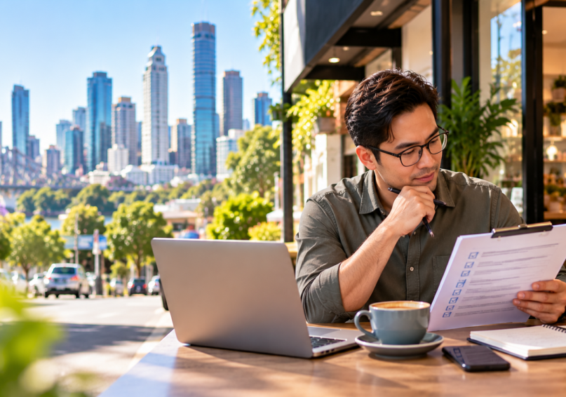 Thoughtful Café Workday with City Views